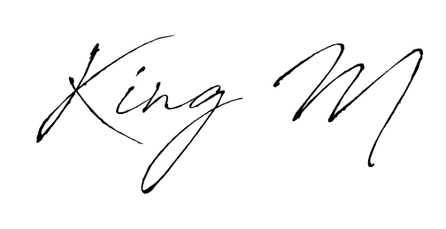A timeless handwritten aesthetic for King M. The Antro_Vectra font gives your signature a handcrafted feel with natural curves. King M signature style 6 images and pictures png
