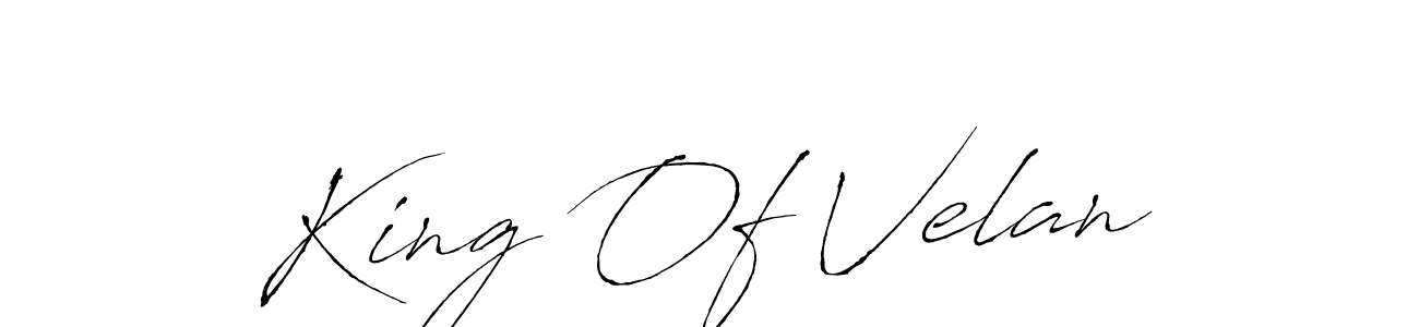 Make a beautiful signature design for name King Of Velan. With this signature (Antro_Vectra) style, you can create a handwritten signature for free. King Of Velan signature style 6 images and pictures png