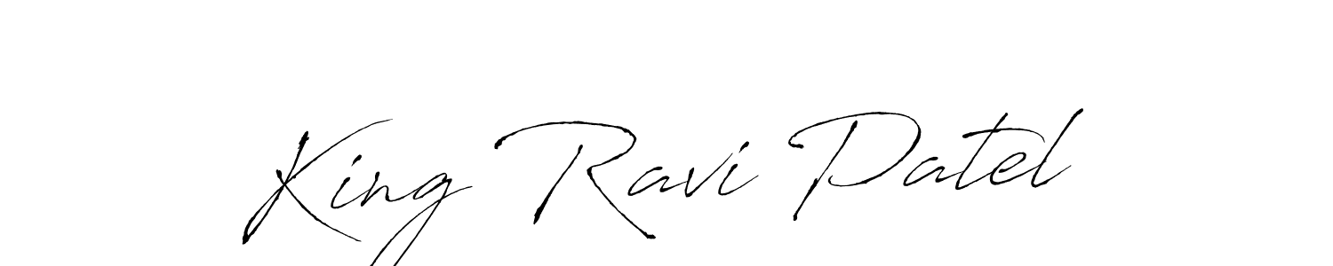 Make a beautiful signature design for name King Ravi Patel. With this signature (Antro_Vectra) style, you can create a handwritten signature for free. King Ravi Patel signature style 6 images and pictures png