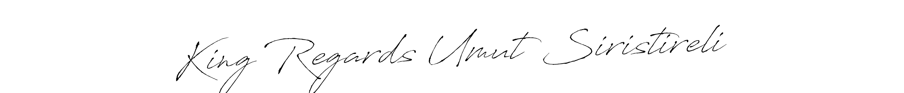 if you are searching for the best signature style for your name King Regards Umut Siristireli. so please give up your signature search. here we have designed multiple signature styles  using Antro_Vectra. King Regards Umut Siristireli signature style 6 images and pictures png