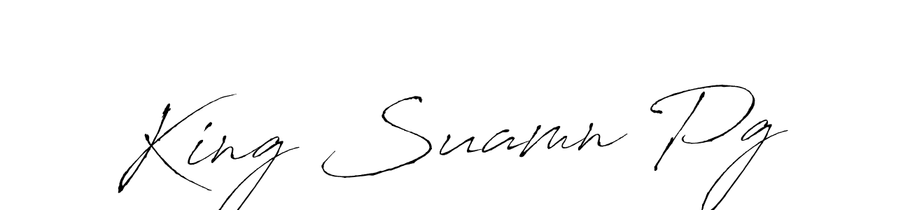 Design your own signature with our free online signature maker. With this signature software, you can create a handwritten (Antro_Vectra) signature for name King Suamn Pg. King Suamn Pg signature style 6 images and pictures png