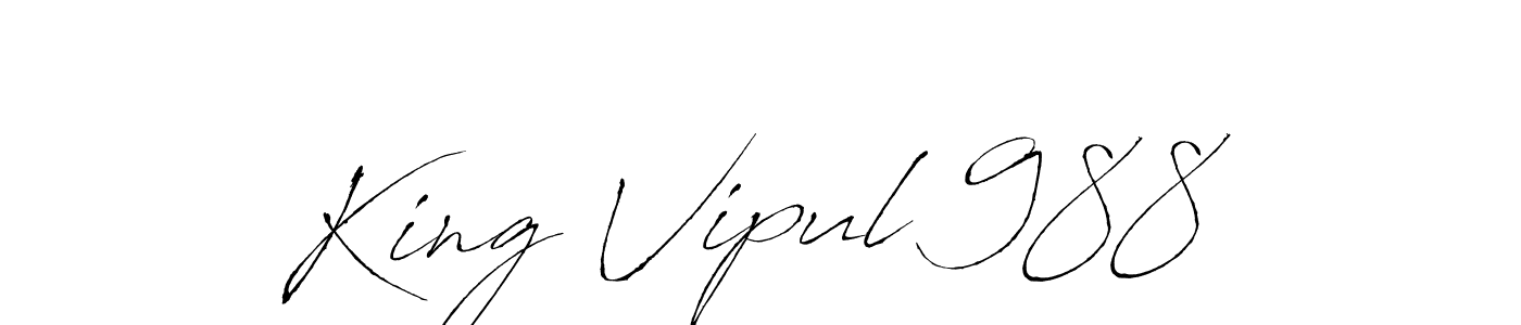 Make a beautiful signature design for name King Vipul 988. With this signature (Antro_Vectra) style, you can create a handwritten signature for free. King Vipul 988 signature style 6 images and pictures png