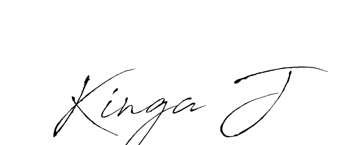 Kinga J stylish signature style. Best Handwritten Sign (Antro_Vectra) for my name. Handwritten Signature Collection Ideas for my name Kinga J. Kinga J signature style 6 images and pictures png