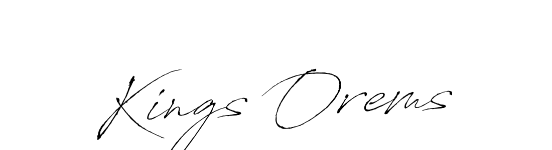 How to make Kings Orems name signature. Use Antro_Vectra style for creating short signs online. This is the latest handwritten sign. Kings Orems signature style 6 images and pictures png