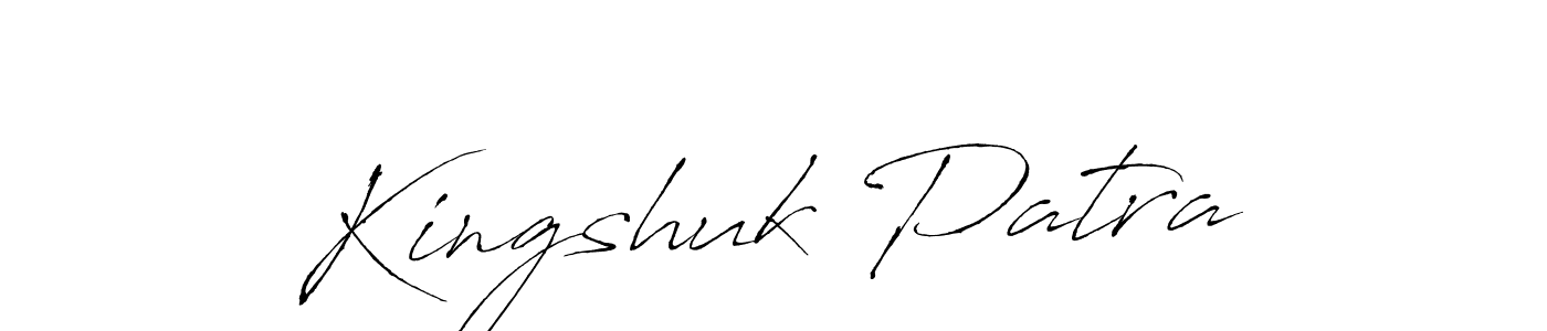 You should practise on your own different ways (Antro_Vectra) to write your name (Kingshuk Patra) in signature. don't let someone else do it for you. Kingshuk Patra signature style 6 images and pictures png