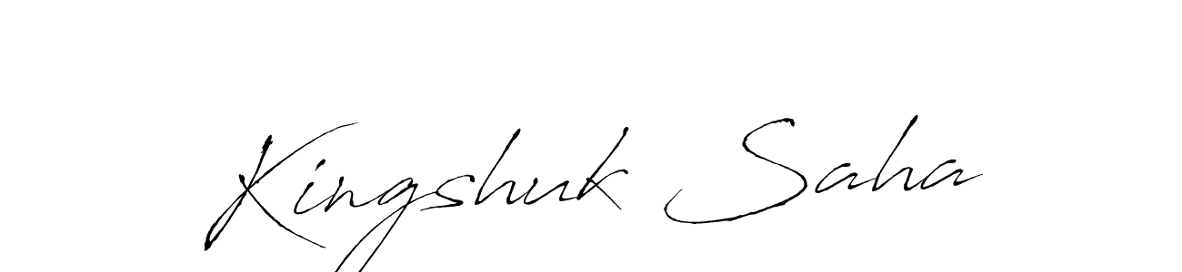 Make a beautiful signature design for name Kingshuk Saha. With this signature (Antro_Vectra) style, you can create a handwritten signature for free. Kingshuk Saha signature style 6 images and pictures png