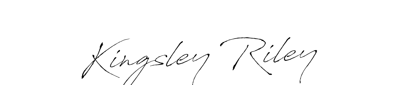 How to make Kingsley Riley name signature. Use Antro_Vectra style for creating short signs online. This is the latest handwritten sign. Kingsley Riley signature style 6 images and pictures png