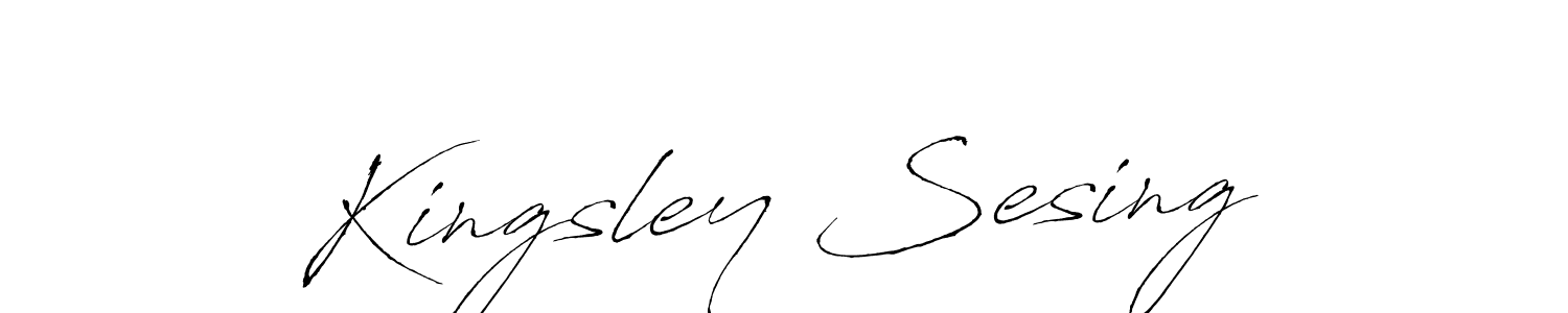 Kingsley Sesing stylish signature style. Best Handwritten Sign (Antro_Vectra) for my name. Handwritten Signature Collection Ideas for my name Kingsley Sesing. Kingsley Sesing signature style 6 images and pictures png