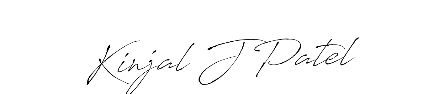 Create a beautiful signature design for name Kinjal J Patel. With this signature (Antro_Vectra) fonts, you can make a handwritten signature for free. Kinjal J Patel signature style 6 images and pictures png