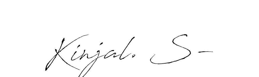 The best way (Antro_Vectra) to make a short signature is to pick only two or three words in your name. The name Kinjal. S- include a total of six letters. For converting this name. Kinjal. S- signature style 6 images and pictures png