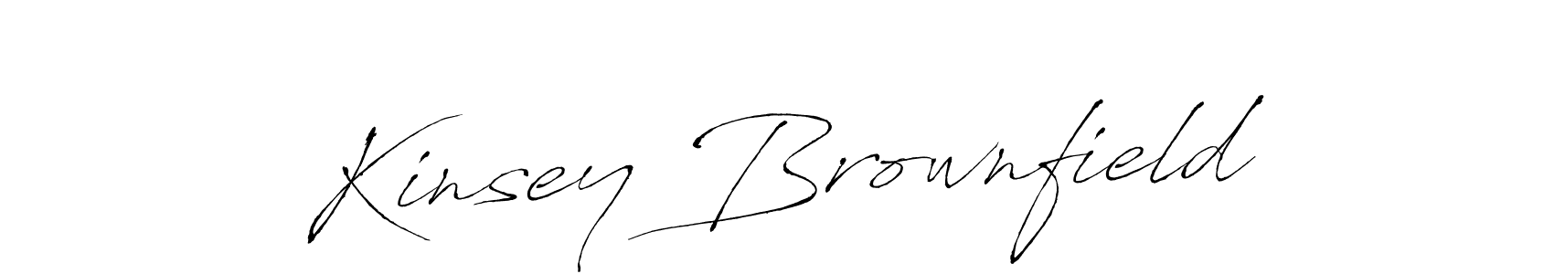 How to make Kinsey Brownfield name signature. Use Antro_Vectra style for creating short signs online. This is the latest handwritten sign. Kinsey Brownfield signature style 6 images and pictures png