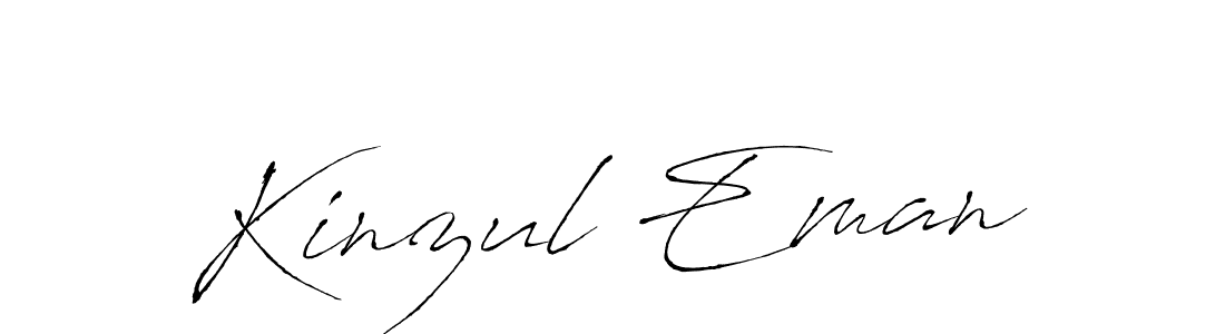 How to make Kinzul Eman name signature. Use Antro_Vectra style for creating short signs online. This is the latest handwritten sign. Kinzul Eman signature style 6 images and pictures png