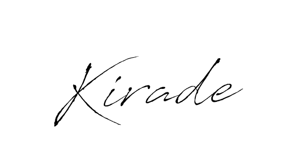 Use a signature maker to create a handwritten signature online. With this signature software, you can design (Antro_Vectra) your own signature for name Kirade. Kirade signature style 6 images and pictures png