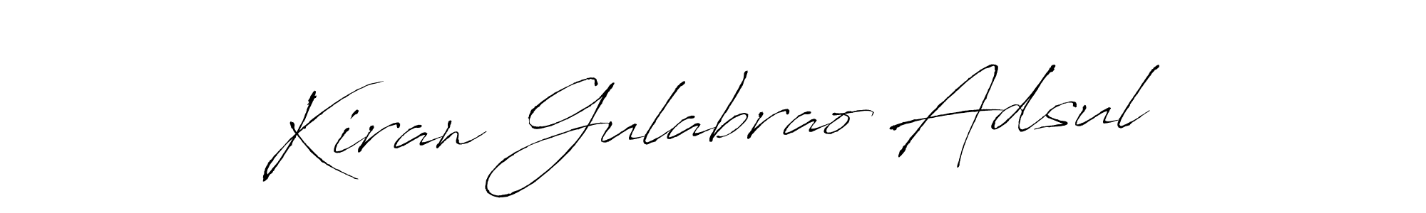 Create a beautiful signature design for name Kiran Gulabrao Adsul. With this signature (Antro_Vectra) fonts, you can make a handwritten signature for free. Kiran Gulabrao Adsul signature style 6 images and pictures png