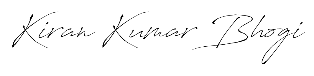 Download transparent PNG signature for name Kiran Kumar Bhogi styled with Antro_Vectra font. Ready to paste directly into PDF and Word agreements. Kiran Kumar Bhogi signature style 6 images and pictures png