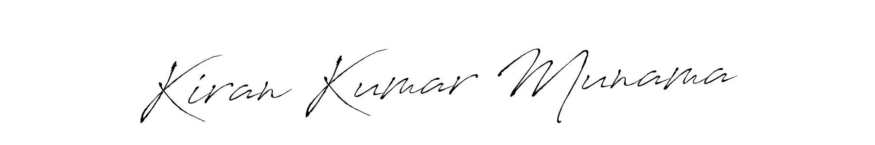 How to make Kiran Kumar Munama name signature. Use Antro_Vectra style for creating short signs online. This is the latest handwritten sign. Kiran Kumar Munama signature style 6 images and pictures png