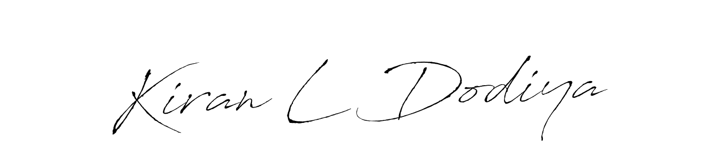 Make a beautiful signature design for name Kiran L Dodiya. With this signature (Antro_Vectra) style, you can create a handwritten signature for free. Kiran L Dodiya signature style 6 images and pictures png