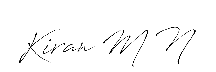 The best way (Antro_Vectra) to make a short signature is to pick only two or three words in your name. The name Kiran M N include a total of six letters. For converting this name. Kiran M N signature style 6 images and pictures png