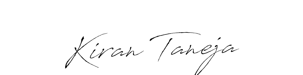 How to make Kiran Taneja name signature. Use Antro_Vectra style for creating short signs online. This is the latest handwritten sign. Kiran Taneja signature style 6 images and pictures png