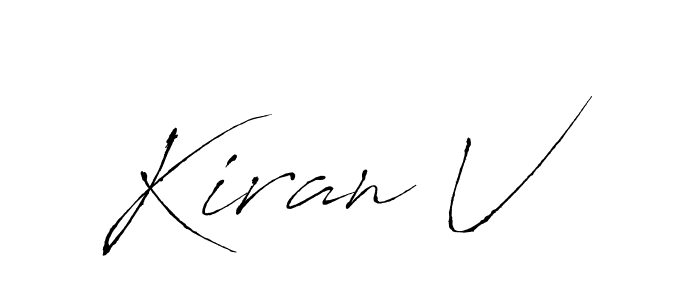 How to make Kiran V name signature. Use Antro_Vectra style for creating short signs online. This is the latest handwritten sign. Kiran V signature style 6 images and pictures png