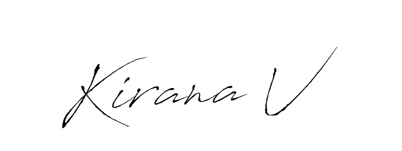 The best way (Antro_Vectra) to make a short signature is to pick only two or three words in your name. The name Kirana V include a total of six letters. For converting this name. Kirana V signature style 6 images and pictures png