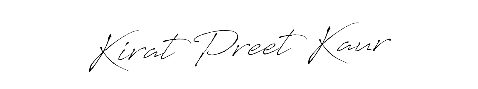 Create a beautiful signature design for name Kirat Preet Kaur. With this signature (Antro_Vectra) fonts, you can make a handwritten signature for free. Kirat Preet Kaur signature style 6 images and pictures png