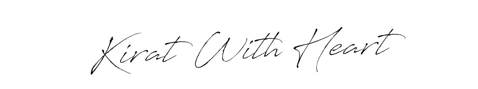 How to make Kirat With Heart name signature. Use Antro_Vectra style for creating short signs online. This is the latest handwritten sign. Kirat With Heart signature style 6 images and pictures png