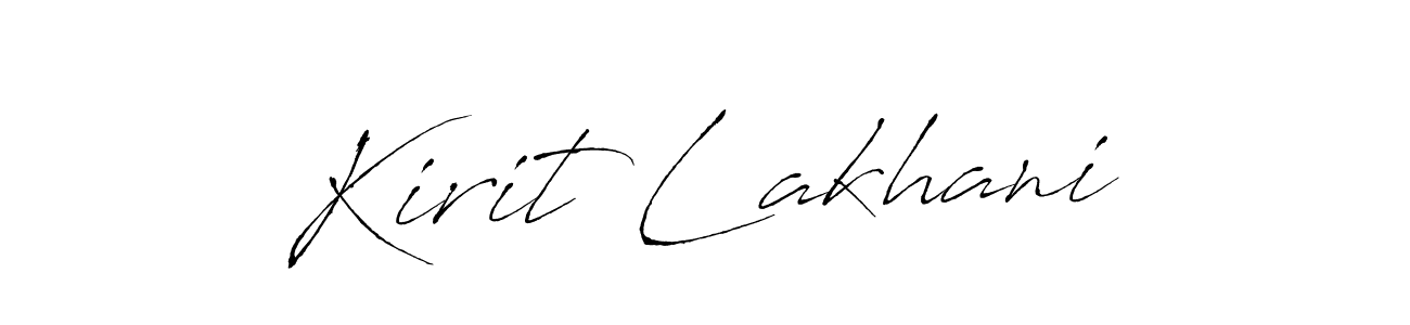 Design your own signature with our free online signature maker. With this signature software, you can create a handwritten (Antro_Vectra) signature for name Kirit Lakhani. Kirit Lakhani signature style 6 images and pictures png