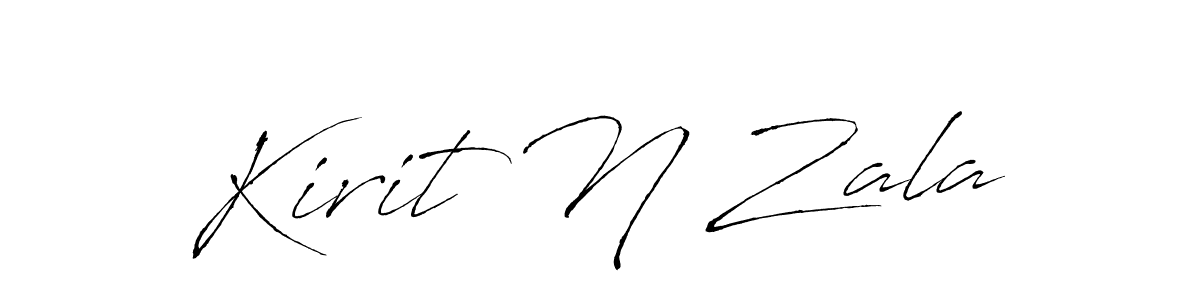 How to make Kirit N Zala name signature. Use Antro_Vectra style for creating short signs online. This is the latest handwritten sign. Kirit N Zala signature style 6 images and pictures png