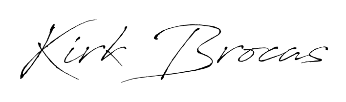 Make a beautiful signature design for name Kirk Brocas. Use this online signature maker to create a handwritten signature for free. Kirk Brocas signature style 6 images and pictures png