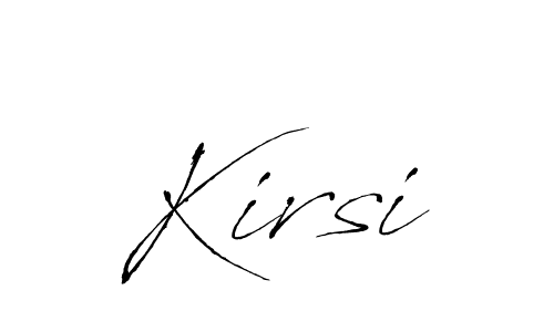 Use a signature maker to create a handwritten signature online. With this signature software, you can design (Antro_Vectra) your own signature for name Kirsi. Kirsi signature style 6 images and pictures png