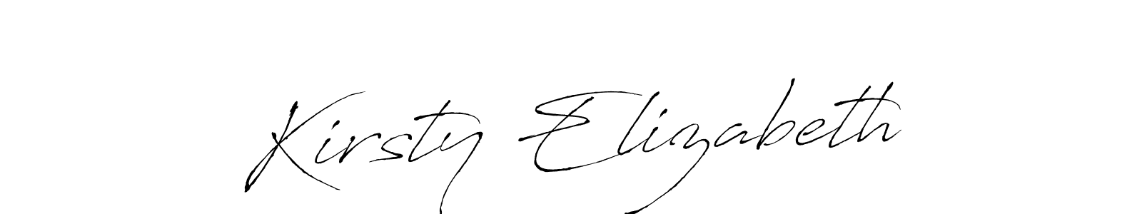 Use a signature maker to create a handwritten signature online. With this signature software, you can design (Antro_Vectra) your own signature for name Kirsty Elizabeth. Kirsty Elizabeth signature style 6 images and pictures png