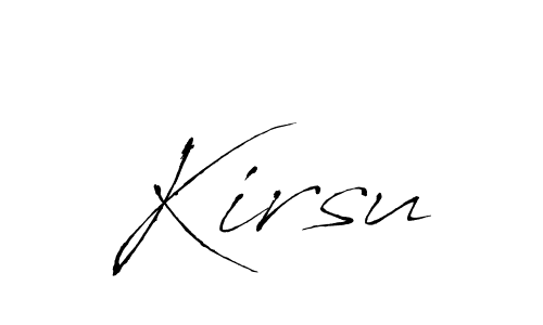 Make a beautiful signature design for name Kirsu. With this signature (Antro_Vectra) style, you can create a handwritten signature for free. Kirsu signature style 6 images and pictures png
