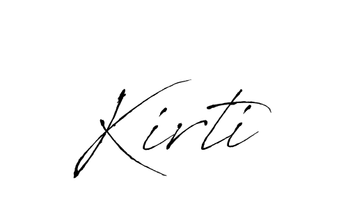 Make a beautiful signature design for name Kirti. With this signature (Antro_Vectra) style, you can create a handwritten signature for free. Kirti signature style 6 images and pictures png