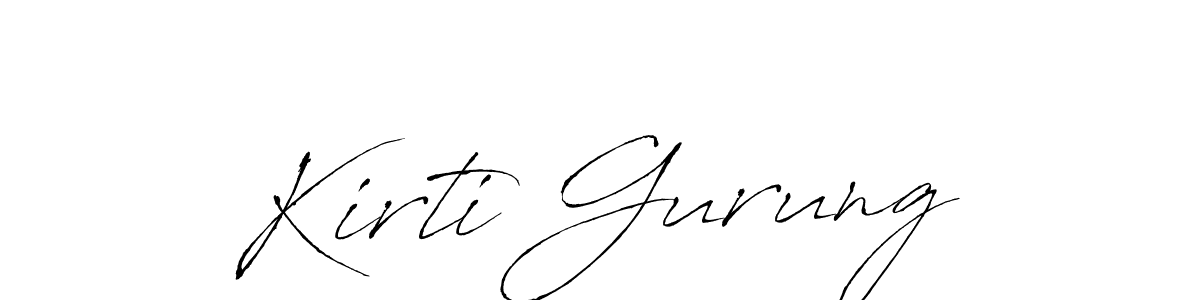 How to make Kirti Gurung signature? Antro_Vectra is a professional autograph style. Create handwritten signature for Kirti Gurung name. Kirti Gurung signature style 6 images and pictures png