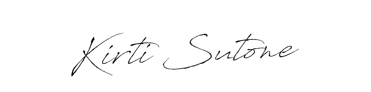 Make a beautiful signature design for name Kirti Sutone. With this signature (Antro_Vectra) style, you can create a handwritten signature for free. Kirti Sutone signature style 6 images and pictures png