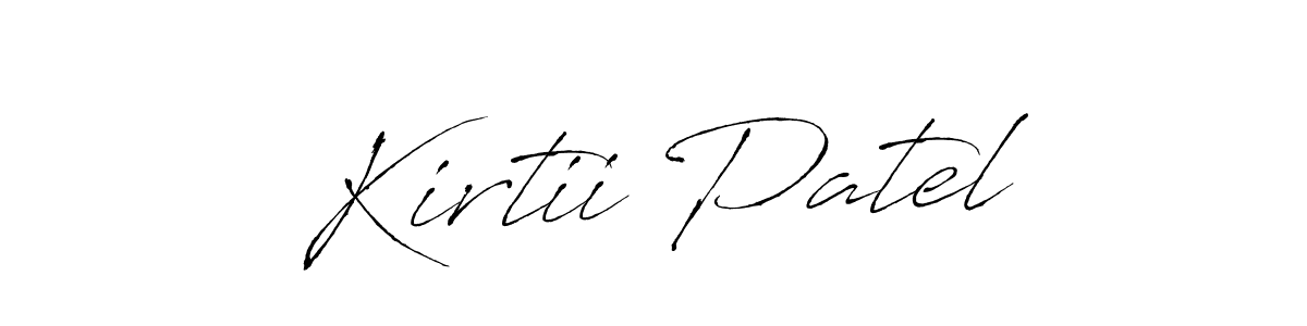 Create a beautiful signature design for name Kirtii Patel. With this signature (Antro_Vectra) fonts, you can make a handwritten signature for free. Kirtii Patel signature style 6 images and pictures png