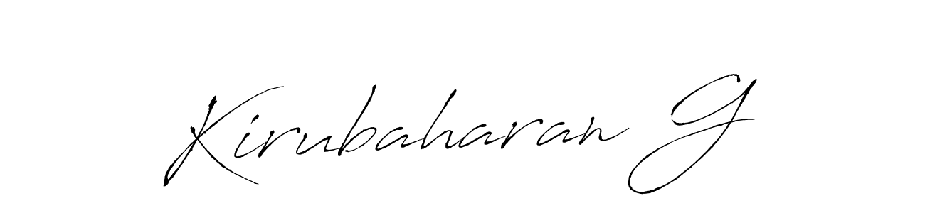 if you are searching for the best signature style for your name Kirubaharan G. so please give up your signature search. here we have designed multiple signature styles  using Antro_Vectra. Kirubaharan G signature style 6 images and pictures png