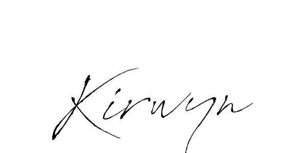 You should practise on your own different ways (Antro_Vectra) to write your name (Kirwyn) in signature. don't let someone else do it for you. Kirwyn signature style 6 images and pictures png