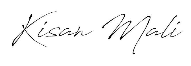 Create an unforgettable impression when signing with Kisan Mali name styled in Antro_Vectra typography. 100% free online generator. Kisan Mali signature style 6 images and pictures png