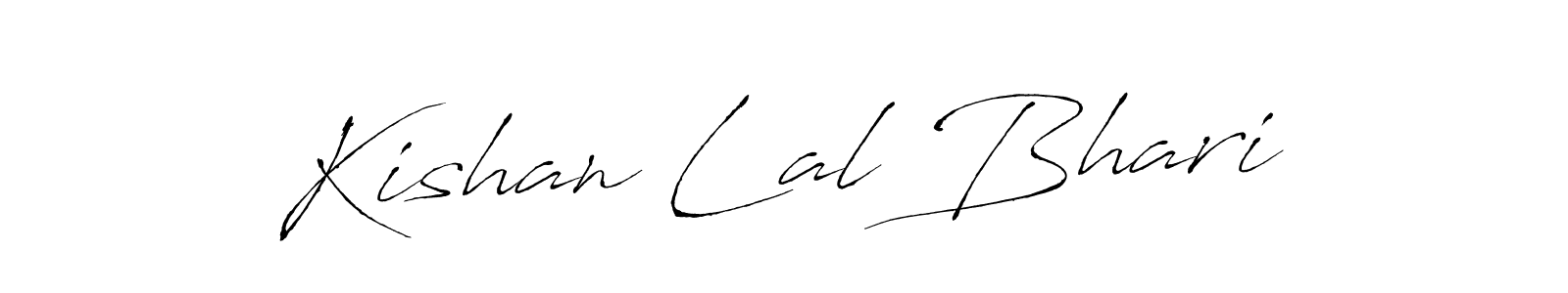 How to make Kishan Lal Bhari name signature. Use Antro_Vectra style for creating short signs online. This is the latest handwritten sign. Kishan Lal Bhari signature style 6 images and pictures png