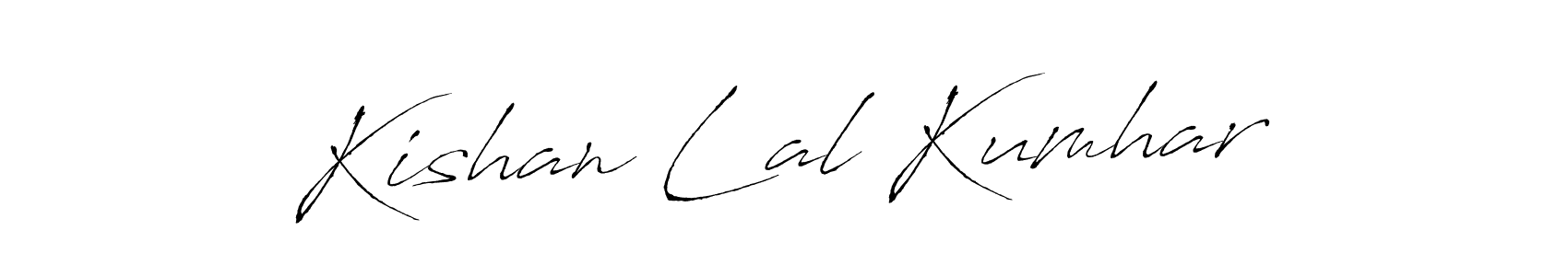 You should practise on your own different ways (Antro_Vectra) to write your name (Kishan Lal Kumhar) in signature. don't let someone else do it for you. Kishan Lal Kumhar signature style 6 images and pictures png