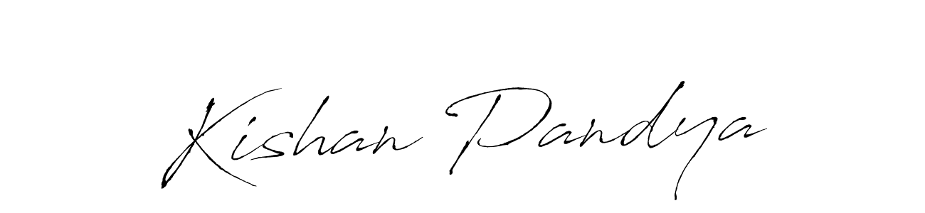 How to make Kishan Pandya name signature. Use Antro_Vectra style for creating short signs online. This is the latest handwritten sign. Kishan Pandya signature style 6 images and pictures png