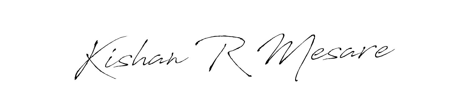 How to make Kishan R Mesare name signature. Use Antro_Vectra style for creating short signs online. This is the latest handwritten sign. Kishan R Mesare signature style 6 images and pictures png