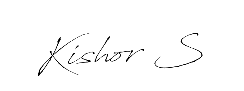 Make a beautiful signature design for name Kishor S. With this signature (Antro_Vectra) style, you can create a handwritten signature for free. Kishor S signature style 6 images and pictures png