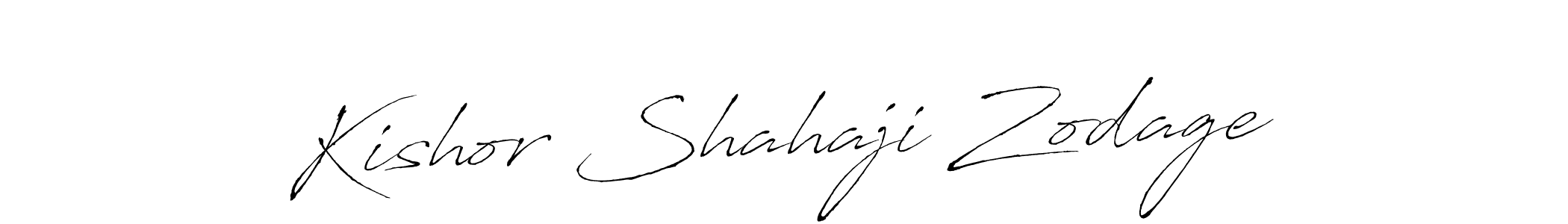 Make a beautiful signature design for name Kishor Shahaji Zodage. With this signature (Antro_Vectra) style, you can create a handwritten signature for free. Kishor Shahaji Zodage signature style 6 images and pictures png