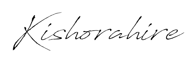 Transform the name Kishorahire into a signature masterpiece using Antro_Vectra font. Ideal for photographers, artists, and creators looking for watermarks. Kishorahire signature style 6 images and pictures png