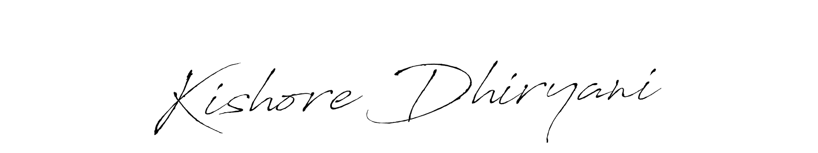 How to make Kishore Dhiryani name signature. Use Antro_Vectra style for creating short signs online. This is the latest handwritten sign. Kishore Dhiryani signature style 6 images and pictures png