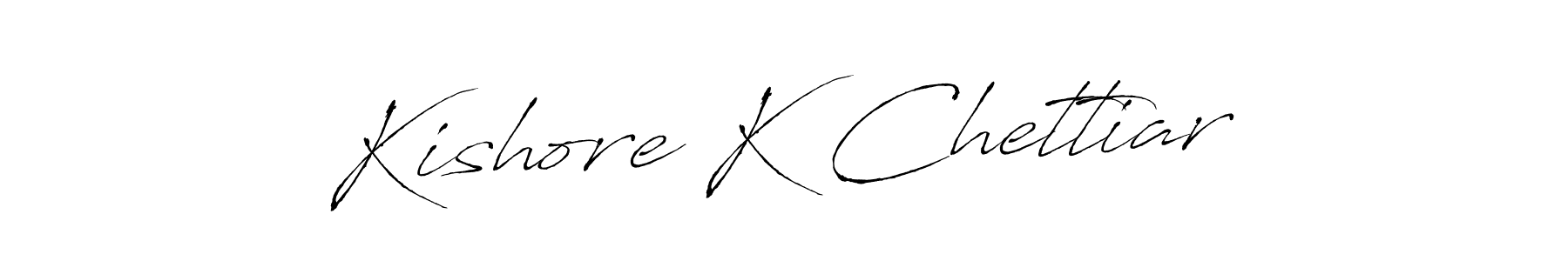 Make a beautiful signature design for name Kishore K Chettiar. With this signature (Antro_Vectra) style, you can create a handwritten signature for free. Kishore K Chettiar signature style 6 images and pictures png