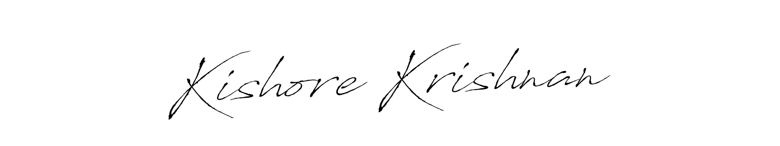 How to make Kishore Krishnan name signature. Use Antro_Vectra style for creating short signs online. This is the latest handwritten sign. Kishore Krishnan signature style 6 images and pictures png
